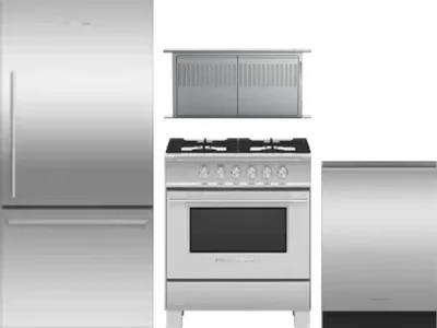 4 Piece Package Includes Refrigerator, Range, Hood And Dishwasher
